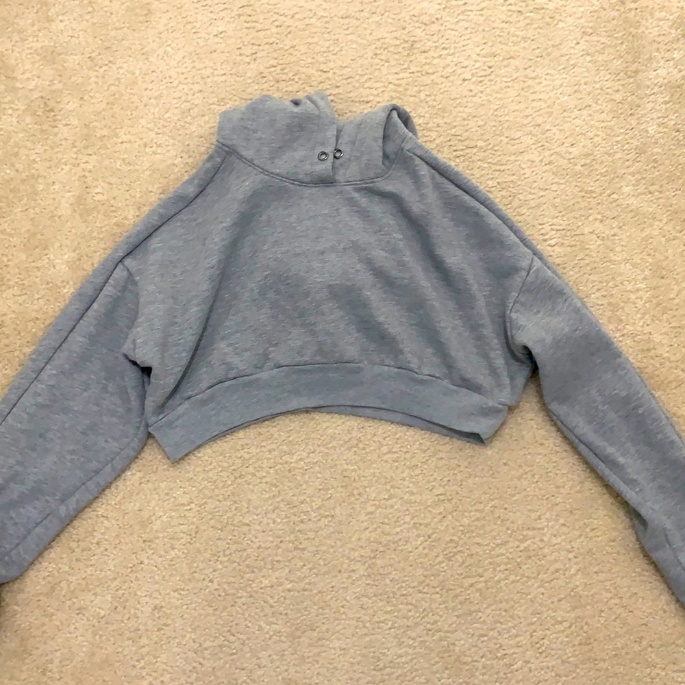 Grey cropped hoodie